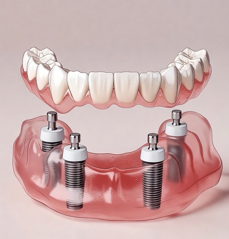 All-on-4 Dental Implants - Just 4 implants support a full arch of teeth